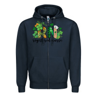 Navy st. patricks day registered nurse rn Zipper Hoodie - BarkalooDesign