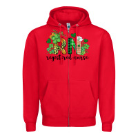 Red st. patricks day registered nurse rn Zipper Hoodie - BarkalooDesign