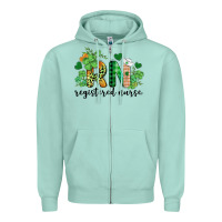 Seafoam st. patricks day registered nurse rn Zipper Hoodie - BarkalooDesign
