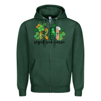 Sports Green st. patricks day registered nurse rn Zipper Hoodie - BarkalooDesign
