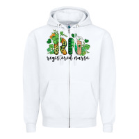 White st. patricks day registered nurse rn Zipper Hoodie - BarkalooDesign