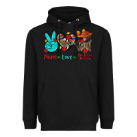 Black peace love dia de los muertos Heavyweight Hoodie - AdoDesignShop