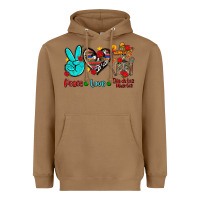 Toasted Coconut peace love dia de los muertos Heavyweight Hoodie - AdoDesignShop