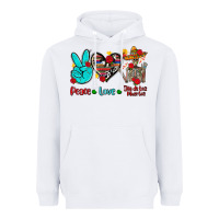 White peace love dia de los muertos Heavyweight Hoodie - AdoDesignShop