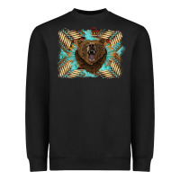 Black bear native American background Heavyweight Sweatshirt - BarkalooDesign