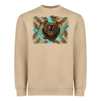 Mushroom bear native American background Heavyweight Sweatshirt - BarkalooDesign