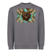 Storm bear native American background Heavyweight Sweatshirt - BarkalooDesign