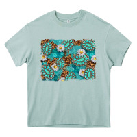 Arona Leopard and Turquoise Gemstone Background Heavy Core Tee - texasbilliewilder