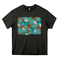 Asphalt Leopard and Turquoise Gemstone Background Heavy Core Tee - texasbilliewilder