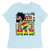 Baby Blue i am a black man Ladies Tee - CowGirlArtShop