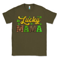 Army Green lucky mama st patricks day Classic Tee - Jasminsmagicworld