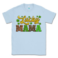 Dusty Blue lucky mama st patricks day Classic Tee - Jasminsmagicworld