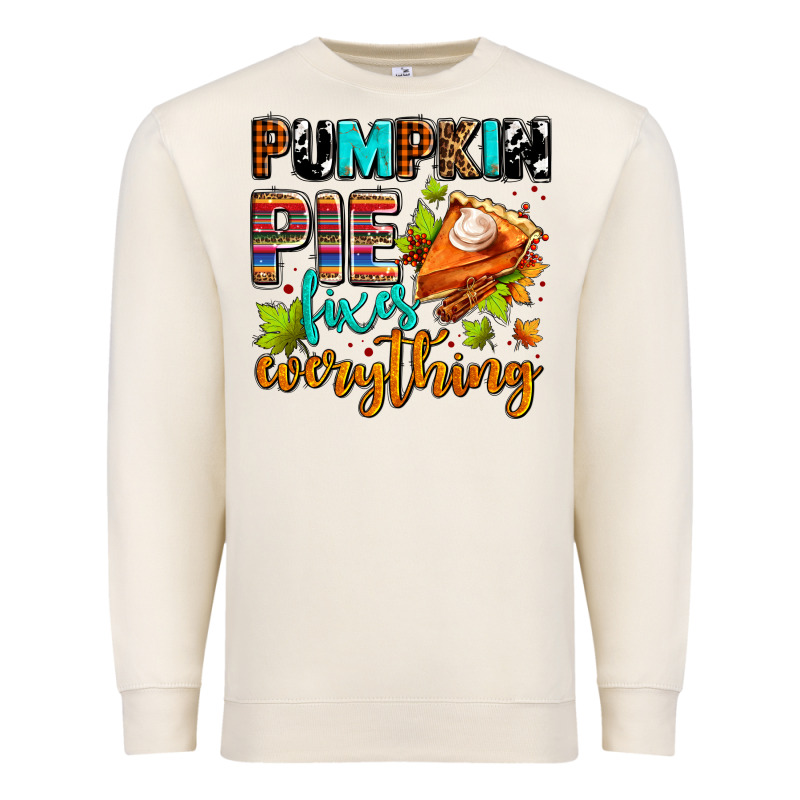 Pumpkin Pie Fixes Everything Premium Sweatshirt by AdoDesignShop | Teevron