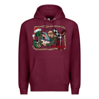 Burgundy joy Christmas Premium Hoodie - CowhideDigitalArt