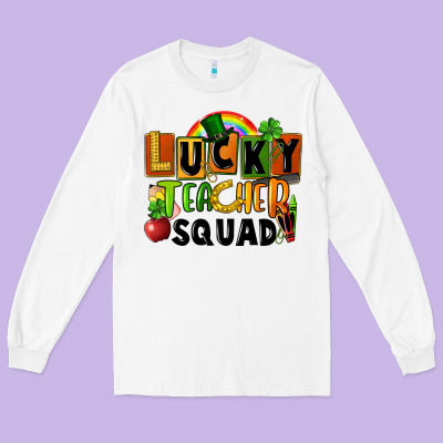 Lucky Teacher Squad St. Patricks Day Long Sleeve Tee Designed By Fadigitalartstudio
