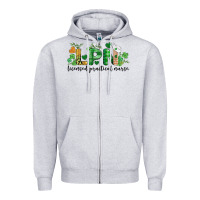 Heather Grey st. patricks day registered nurse lpn heart Zipper Hoodie - BarkalooDesign