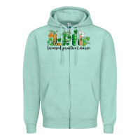 Seafoam st. patricks day registered nurse lpn heart Zipper Hoodie - BarkalooDesign
