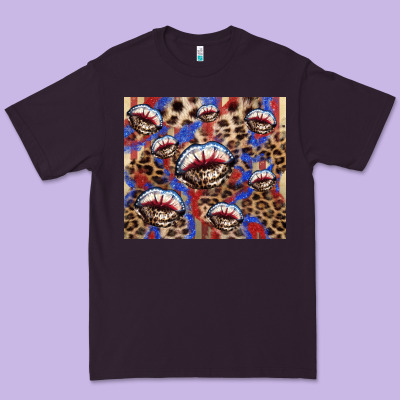 American Flag Lips Leopard  Tumbler Premium Tee Designed By Howdyjamesfarm