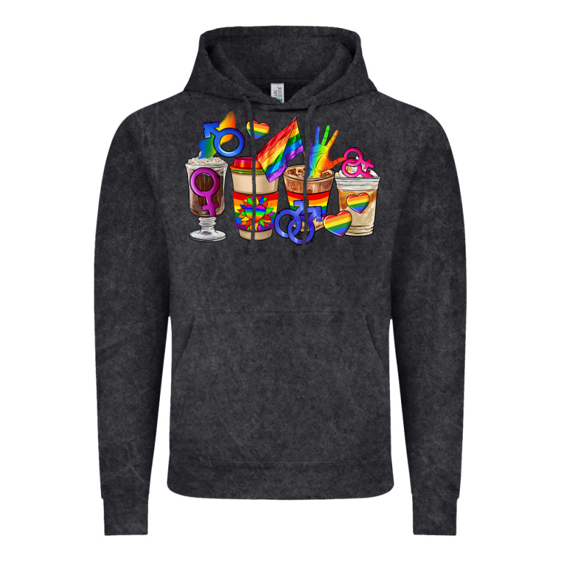 Lgbt Coffee Cups Vintage Hoodie by FaDigitalArtStudio | Teevron