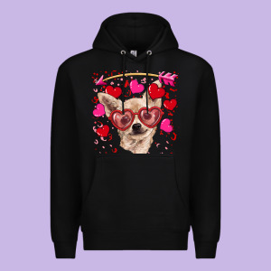 Valentine's Day  Chihuahua Premium Hoodie Designed By Ranaportraitstore