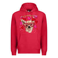 Cardinal valentine's day  chihuahua Premium Hoodie - RanaPortraitStore