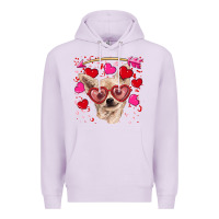 Lilac valentine's day  chihuahua Premium Hoodie - RanaPortraitStore