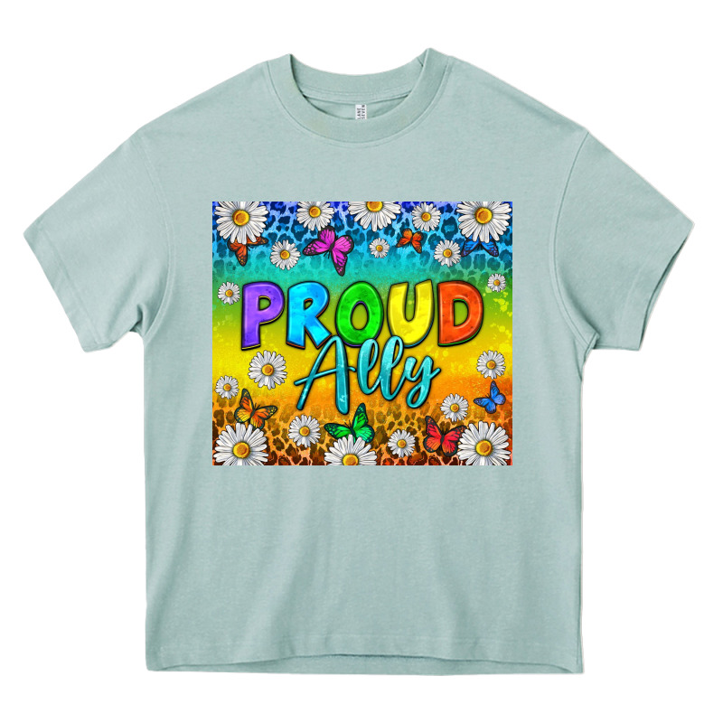 Lgbtq+ Proud Ally With Daisy Heavy Core Tee by NancyCooperArtShop | Teevron