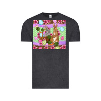 Vintage Black Easter eggs bunnys basket Vintage Tee - OliviaCreatesArt
