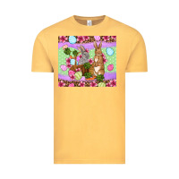 Vintage Mustard Easter eggs bunnys basket Vintage Tee - OliviaCreatesArt
