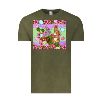 Vintage Olive Easter eggs bunnys basket Vintage Tee - OliviaCreatesArt