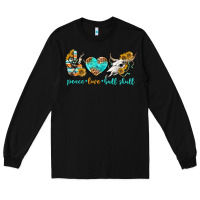 Black peace love bull skull bbs Long Sleeve Tee - BundleAndBundleShop