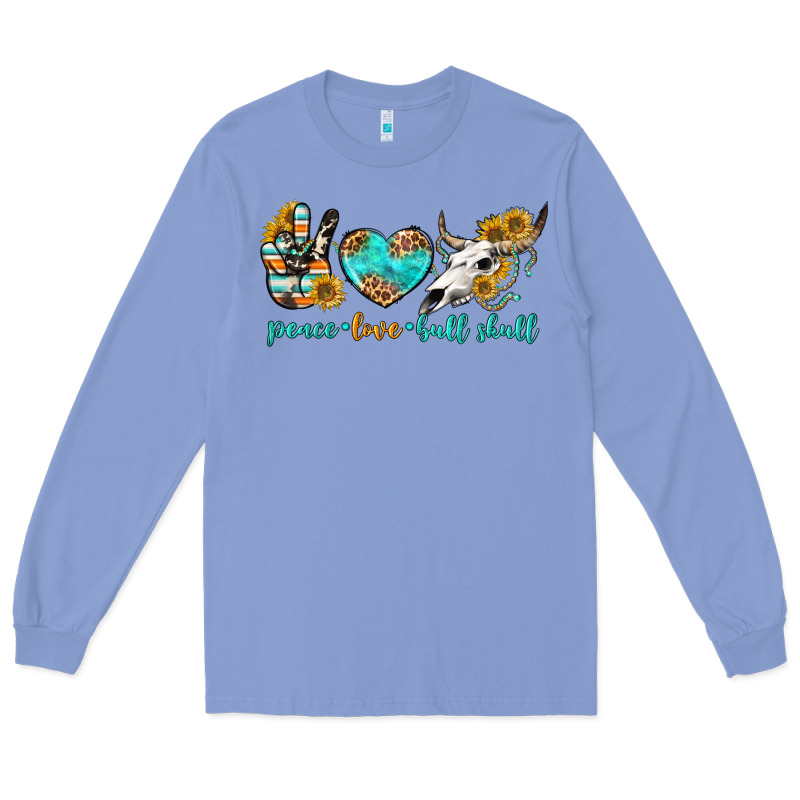 Peace Love Bull Skull Bbs Long Sleeve Tee by BundleAndBundleShop | Teevron