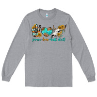 Heather Grey peace love bull skull bbs Long Sleeve Tee - BundleAndBundleShop