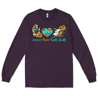 Plum peace love bull skull bbs Long Sleeve Tee - BundleAndBundleShop