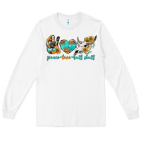 White peace love bull skull bbs Long Sleeve Tee - BundleAndBundleShop