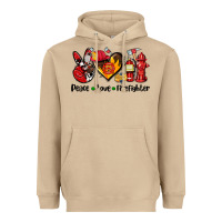Mushroom peace love firefighter Heavyweight Hoodie - AdoDesignShop