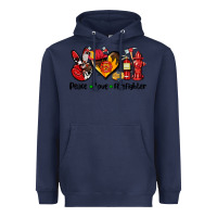 Navy peace love firefighter Heavyweight Hoodie - AdoDesignShop