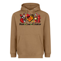 Toasted Coconut peace love firefighter Heavyweight Hoodie - AdoDesignShop