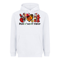White peace love firefighter Heavyweight Hoodie - AdoDesignShop
