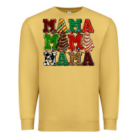 Antique Gold mama mama mama with christmas lights and christmas tree cakes Premium Sweatshirt - AdoDesignShop