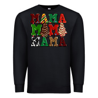 Black mama mama mama with christmas lights and christmas tree cakes Premium Sweatshirt - AdoDesignShop
