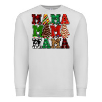 Dove Grey mama mama mama with christmas lights and christmas tree cakes Premium Sweatshirt - AdoDesignShop