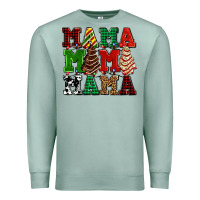 Seafoam mama mama mama with christmas lights and christmas tree cakes Premium Sweatshirt - AdoDesignShop