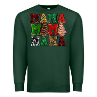 Sports Green mama mama mama with christmas lights and christmas tree cakes Premium Sweatshirt - AdoDesignShop