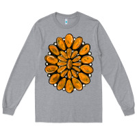 Heather Grey orange gemstone Long Sleeve Tee - RanaPortraitStore