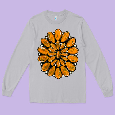 Orange Gemstone Long Sleeve Tee Designed By Ranaportraitstore