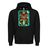 Black cross faith background Zipper Hoodie - BarkalooDesign