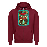 Burgundy cross faith background Zipper Hoodie - BarkalooDesign