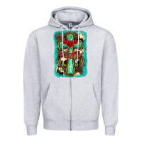 Heather Grey cross faith background Zipper Hoodie - BarkalooDesign