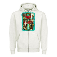 Oatmeal Heather cross faith background Zipper Hoodie - BarkalooDesign